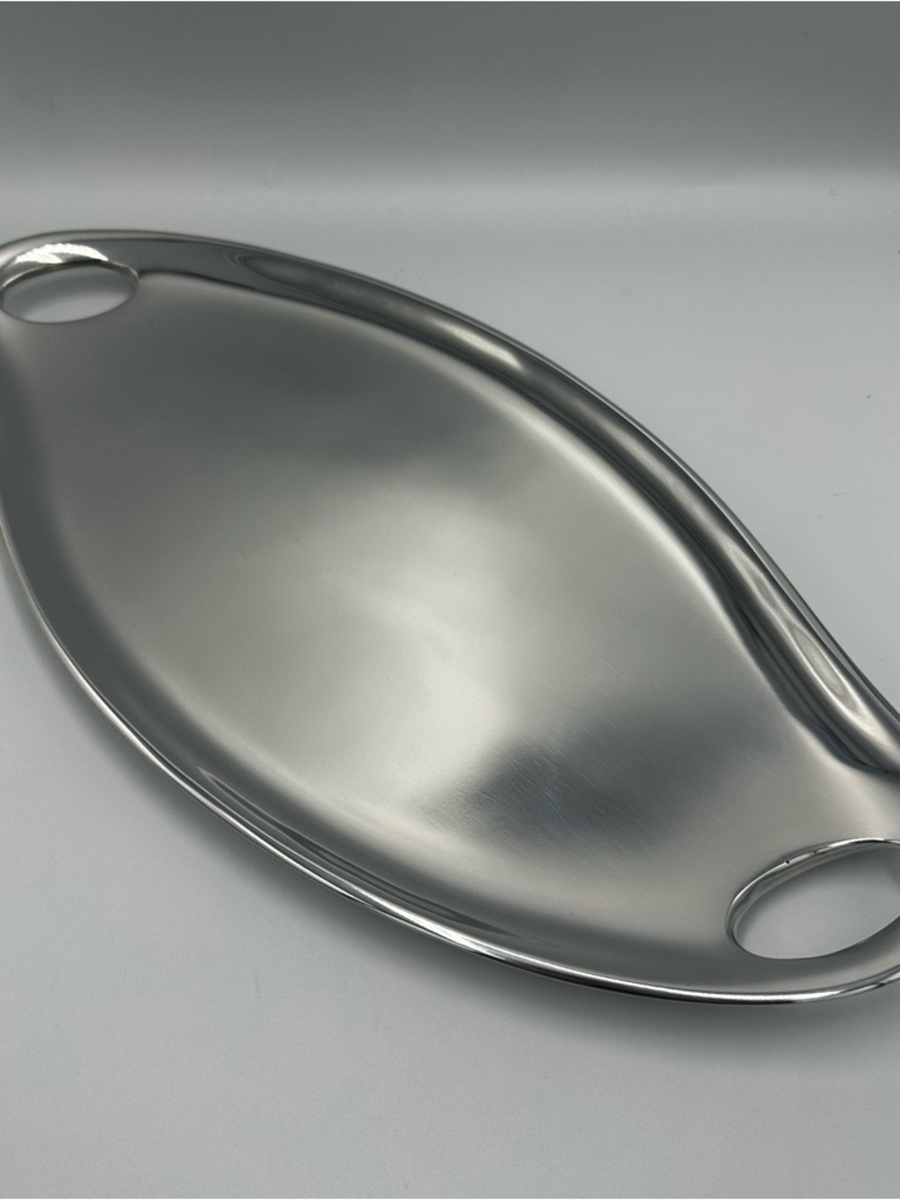 Nambe Portables Silver Alloy Sculptural Portables Serving Tray 15” NIB Modern - Picture 3 of 16